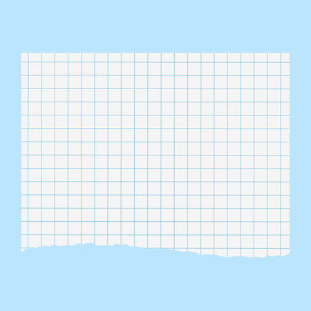Grid paper sheet. Blank squared paper sheet isolated on blue background.のイラスト素材