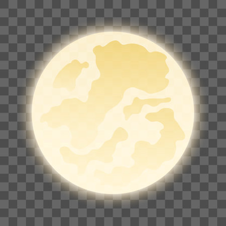 Realistic moon on a transparent background. Vector illustration for your design.のイラスト素材