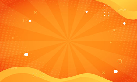 Abstract orange background with rays and dots. Vector illustration for your designのイラスト素材