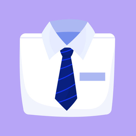 Shirt and necktie icon in flat style. Vector illustration.のイラスト素材