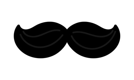 moustache icon over white background, flat style, vector illustrationのイラスト素材