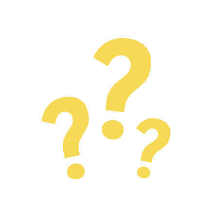 Question mark icon. Yellow on the white background. Vector illustration.のイラスト素材