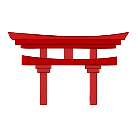 Torii icon. Japan culture asia and traditional theme. Isolated design. Vector illustrationのイラスト素材