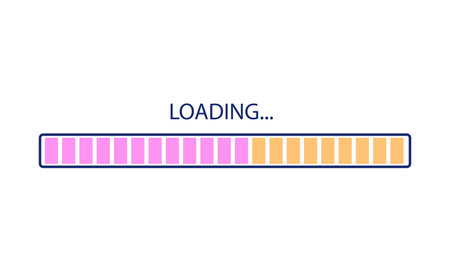 Loading progress bar. Vector illustration of loading bar in flat style.のイラスト素材