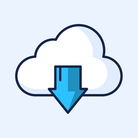 Cloud storage vector line icon, concept of cloud computing and data storageのイラスト素材