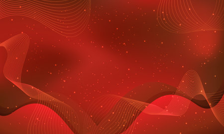 Abstract red background with waves and lines. Vector illustration for your designのイラスト素材