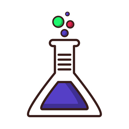Laboratory glass color icon on white background. Vector illustration. Eps 10.のイラスト素材