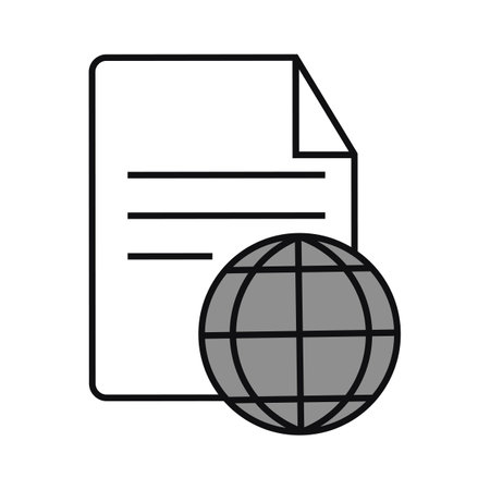 paper document with sphere browser isolated icon vector illustration design, line styleのイラスト素材