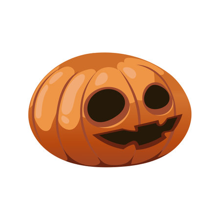 Halloween pumpkin isolated on white background. Vector illustration in cartoon style.のイラスト素材