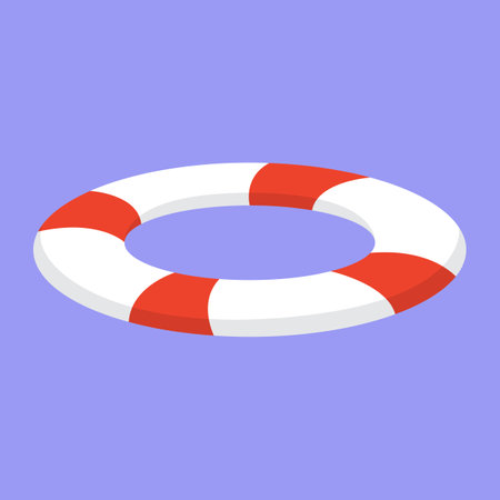 Lifebuoy icon. Flat illustration of lifebuoy vector icon for web designのイラスト素材