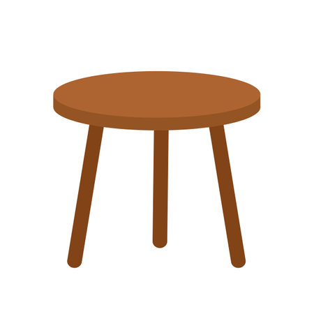 Wooden stool icon in flat style isolated on white background. Furniture symbolのイラスト素材