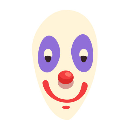 Funny clown face flat icon isolated on white background. Vector illustrationのイラスト素材