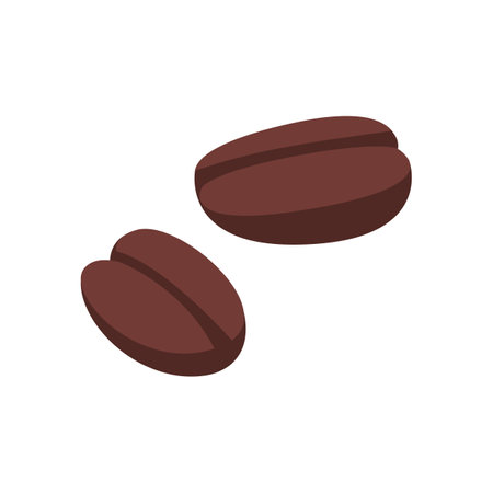 Coffee beans icon in flat color style isolated on white backgroundのイラスト素材