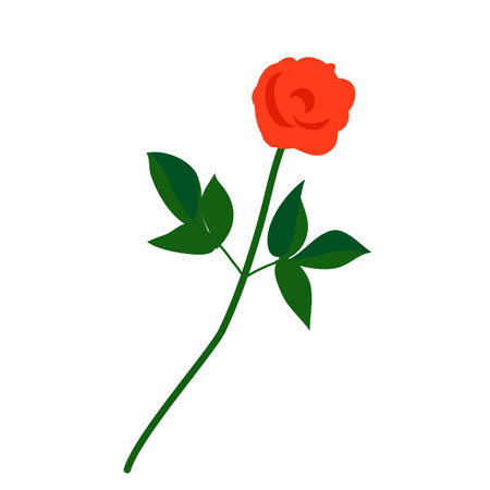 Red rose icon. Flat illustration of red rose vector icon for webのイラスト素材