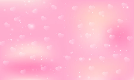 Pink heart bokeh background. Valentine's day background. Vector illustration.のイラスト素材