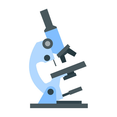 Microscope icon. Flat illustration of microscope vector icon for web design