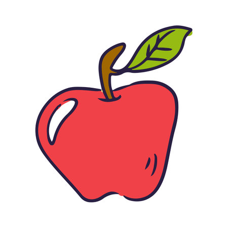 apple fruit icon over white background. colorful design.  vector illustrationのイラスト素材