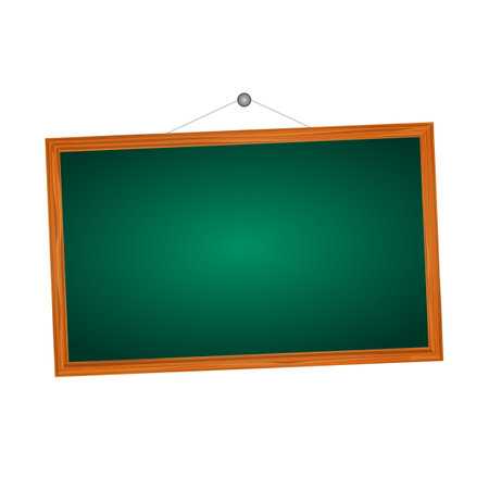 Green chalkboard isolated on white background. Vector illustration. Eps 10.のイラスト素材