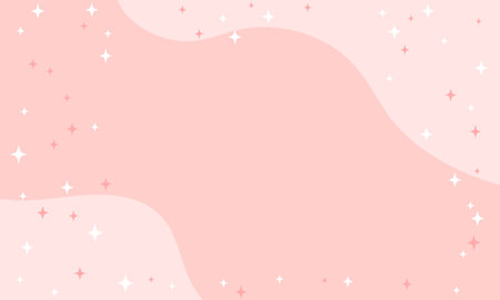 Pink background with stars. Vector illustration. Horizontal banner with place for text.のイラスト素材