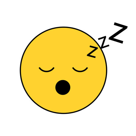 Sleeping emoticon icon over white background colorful design vector illustrationのイラスト素材