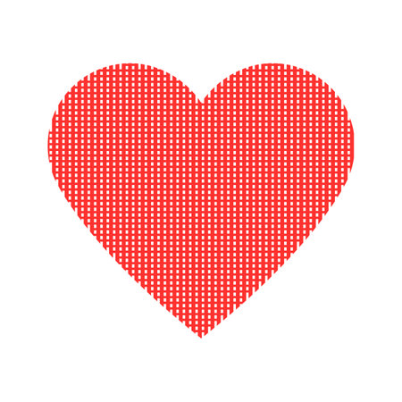 Red heart with halftone dots on white background. Vector illustration.のイラスト素材