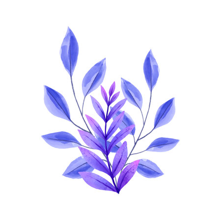 Beautiful vector watercolor floral illustration. Hand drawn flowers and leaves.のイラスト素材
