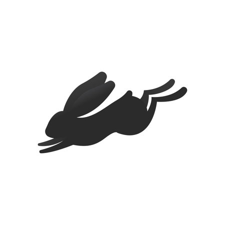 Jumping rabbit icon in flat style. Race vector illustration on white isolated background. Racing business concept.のイラスト素材