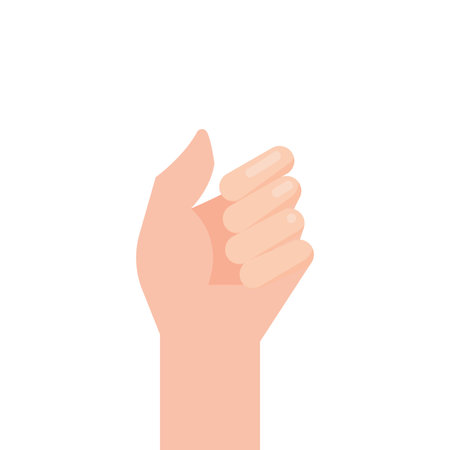 Human hand isolated on white background. Vector illustration in flat style.のイラスト素材