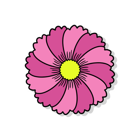 Flower icon in doodle style isolated on white background.のイラスト素材
