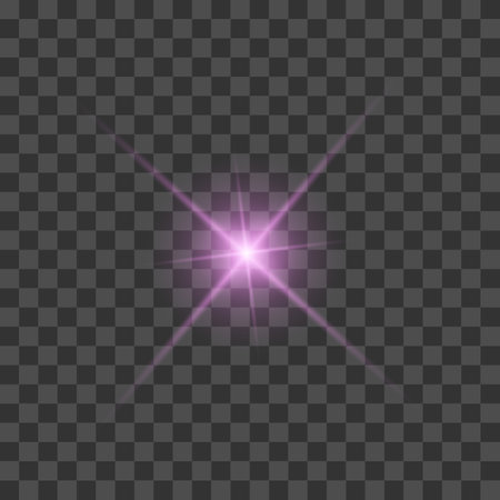 Glowing lights effect isolated on transparent background. Star burst with sparkles.のイラスト素材