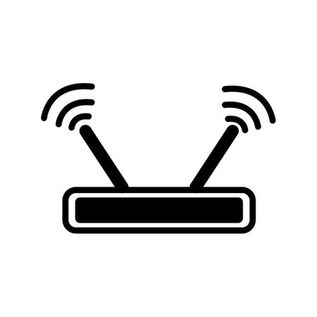 Wifi router icon. Flat style black icon on white background.のイラスト素材