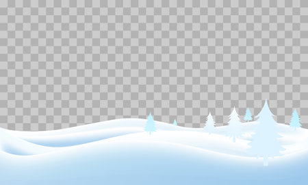 Winter background with snowflakes and fir trees. Vector illustration.のイラスト素材