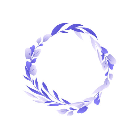 Wreath of leaves. Vector illustration isolated on a white background.のイラスト素材