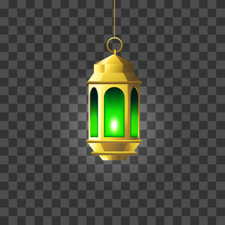 Arabic lantern. Isolated on transparent background. Vector illustration.のイラスト素材