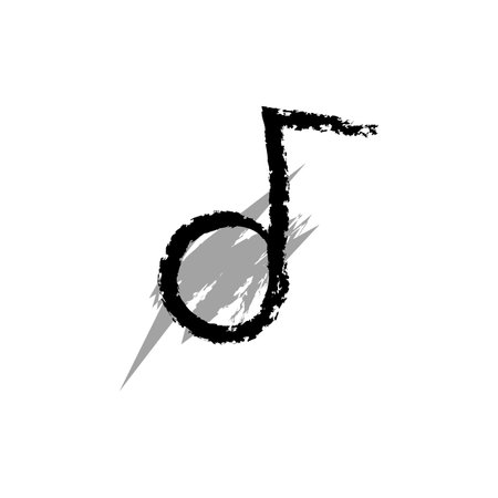 Music note icon. Vector illustration. Grunge brush stroke.のイラスト素材