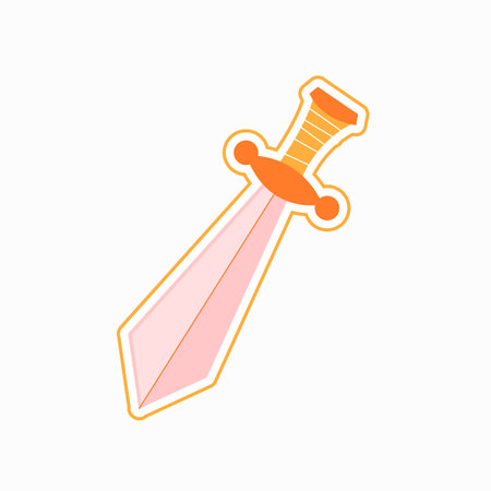 Sword icon in flat style isolated on white background. Vector illustration.のイラスト素材
