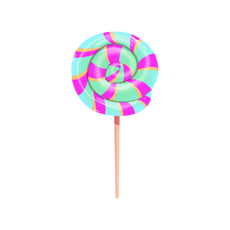 Colorful lollipop candy on white background. Vector illustration.のイラスト素材