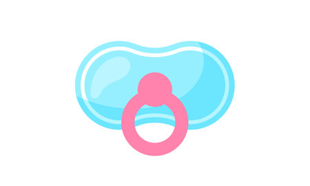 Baby pacifier icon. Flat color design.