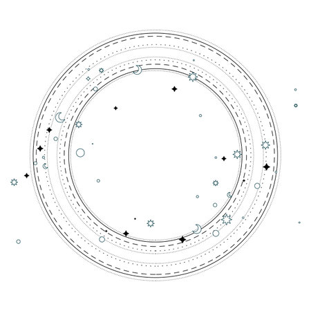Circle with stars and snowflakes. Vector illustration for your designのイラスト素材