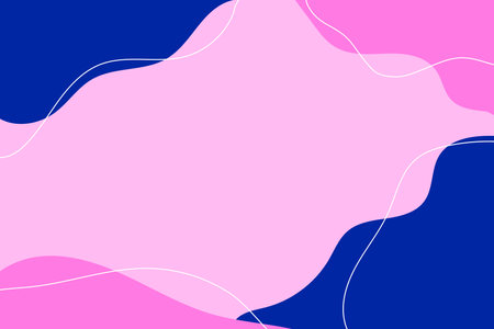 Abstract background with blue and pink wavy shapes. Vector illustration.
