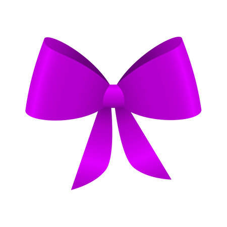 Purple bow isolated on white background. Vector illustration. Eps 10.のイラスト素材