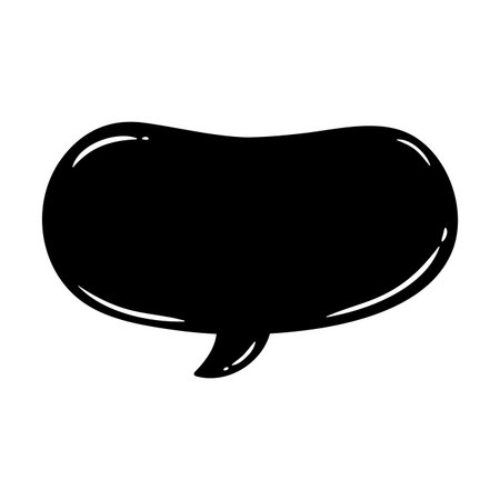 speech bubble message isolated icon vector illustration design  black and white hand drawnのイラスト素材