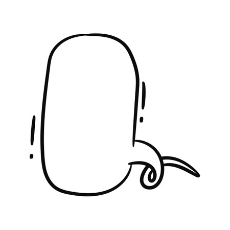 Speech bubble icon in doodle style on a white backgroundのイラスト素材