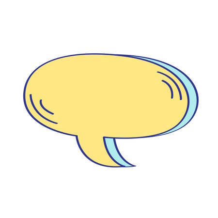 speech bubble message isolated icon vector illustration design  yellow and blue colorのイラスト素材