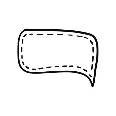 Speech bubble doodle icon. Hand drawn vector illustration.のイラスト素材