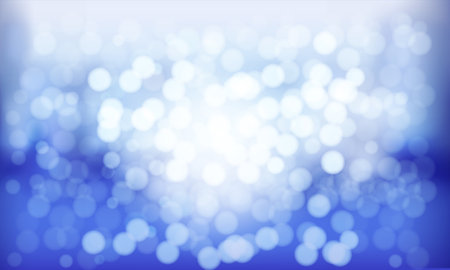 Blue abstract background with bokeh defocused lights. Vector illustration.のイラスト素材