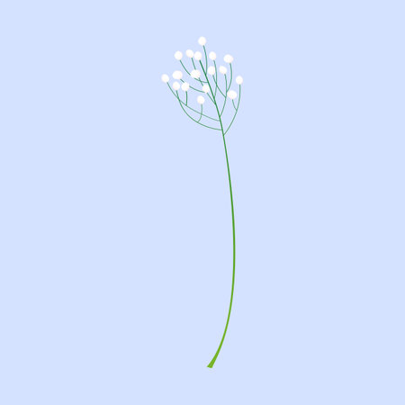 Flower on a blue background. Vector illustration in flat style.のイラスト素材