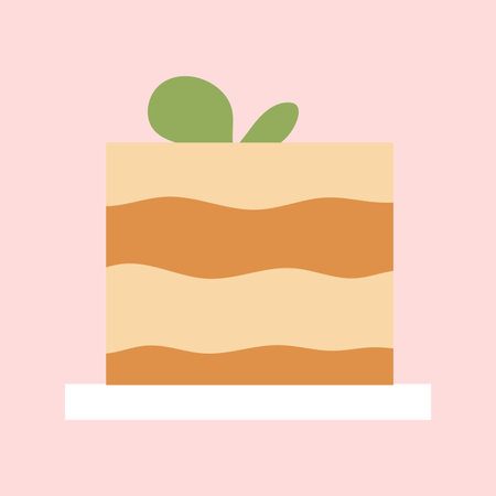 Cake flat icon, vector illustration. Sweet dessert. Piece of cake.