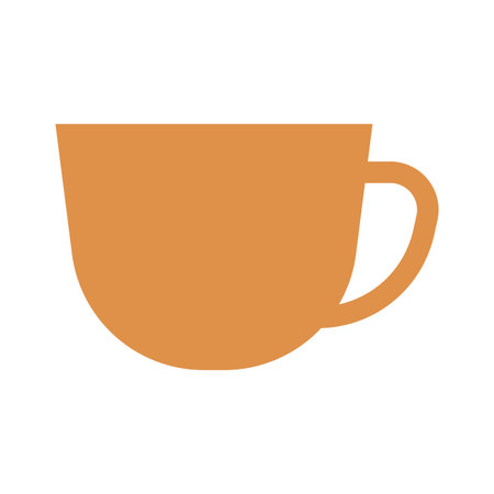 coffee cup isolated icon vector illustration design graphic silhouette orange and whiteのイラスト素材