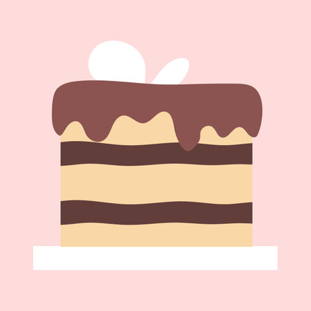 Cake vector illustration, flat design. Cake icon, sweet dessertのイラスト素材